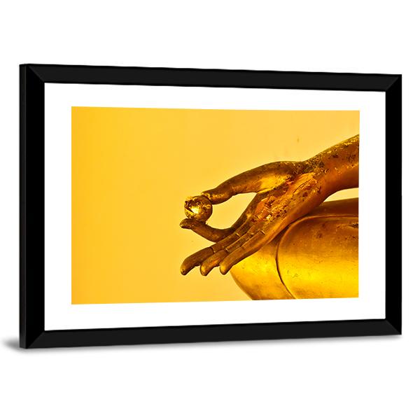 Buddha Statue Hands Canvas Wall Art-3 Horizontal-Gallery Wrap-25" x 16"-Tiaracle