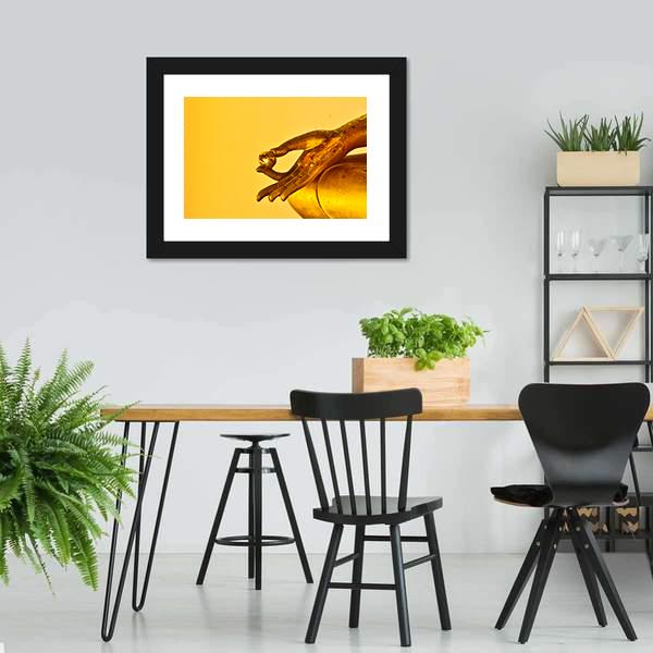 Buddha Statue Hands Canvas Wall Art-3 Horizontal-Gallery Wrap-25" x 16"-Tiaracle