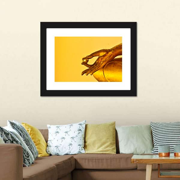 Buddha Statue Hands Canvas Wall Art-3 Horizontal-Gallery Wrap-25" x 16"-Tiaracle