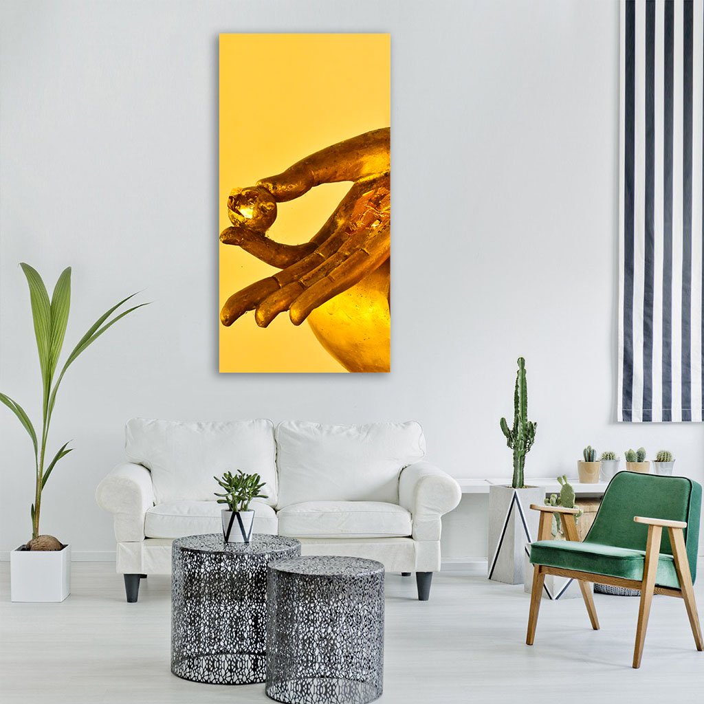 Buddha Statue Hands Vertical Canvas Wall Art-1 Vertical-Gallery Wrap-12" x 24"-Tiaracle