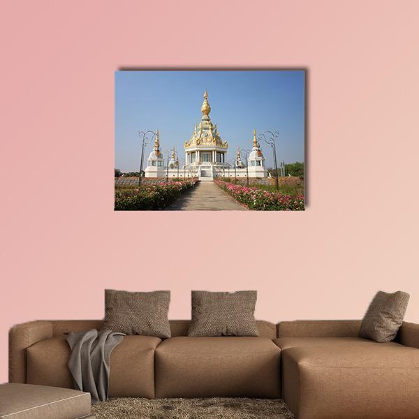 Wat Thung Millionaire Temple Canvas Wall Art-1 Piece-Gallery Wrap-48" x 32"-Tiaracle