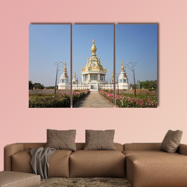 Wat Thung Millionaire Temple Canvas Wall Art-3 Horizontal-Gallery Wrap-37" x 24"-Tiaracle