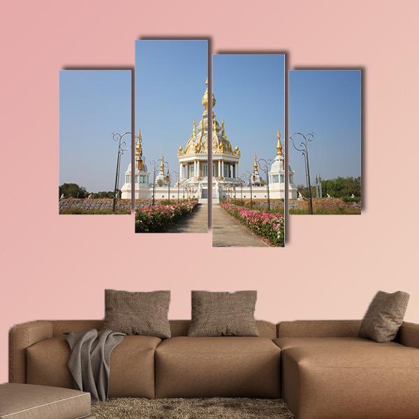 Wat Thung Millionaire Temple Canvas Wall Art-4 Pop-Gallery Wrap-50" x 32"-Tiaracle