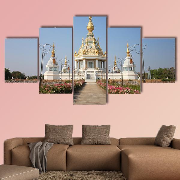 Wat Thung Millionaire Temple Canvas Wall Art-5 Star-Gallery Wrap-62" x 32"-Tiaracle