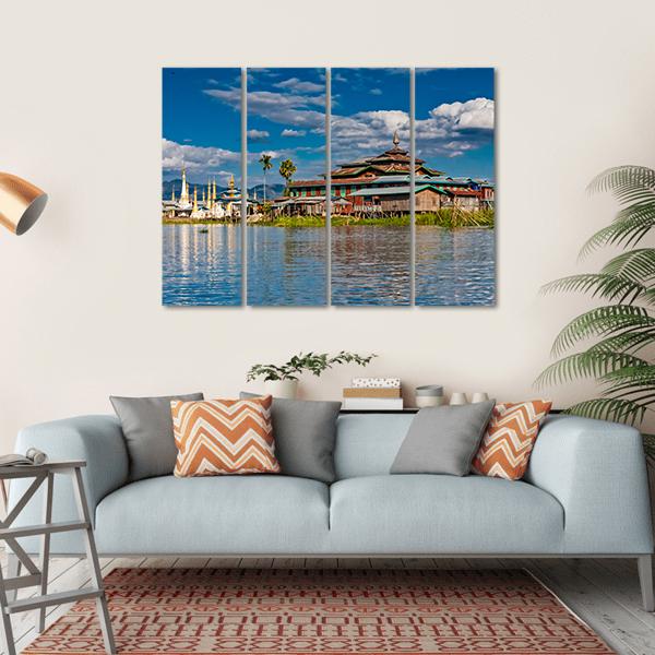 Buddhist Monastery Canvas Wall Art-4 Horizontal-Gallery Wrap-34" x 24"-Tiaracle