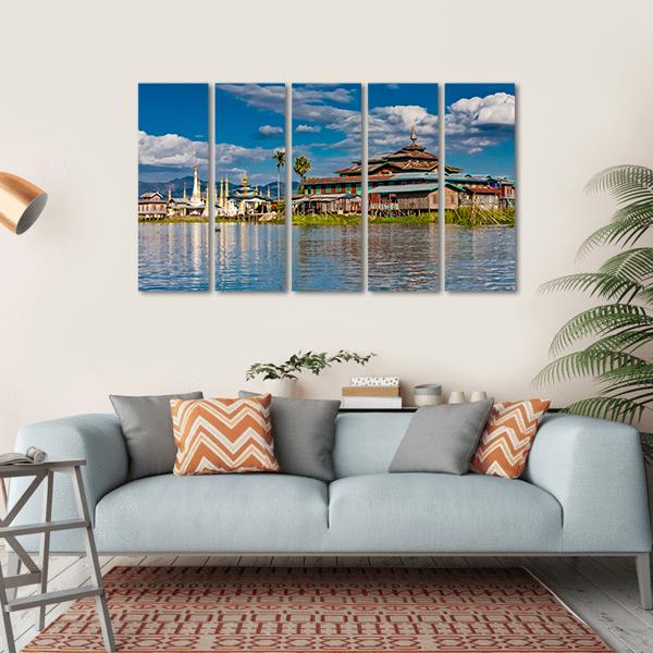 Buddhist Monastery Canvas Wall Art-5 Horizontal-Gallery Wrap-22" x 12"-Tiaracle