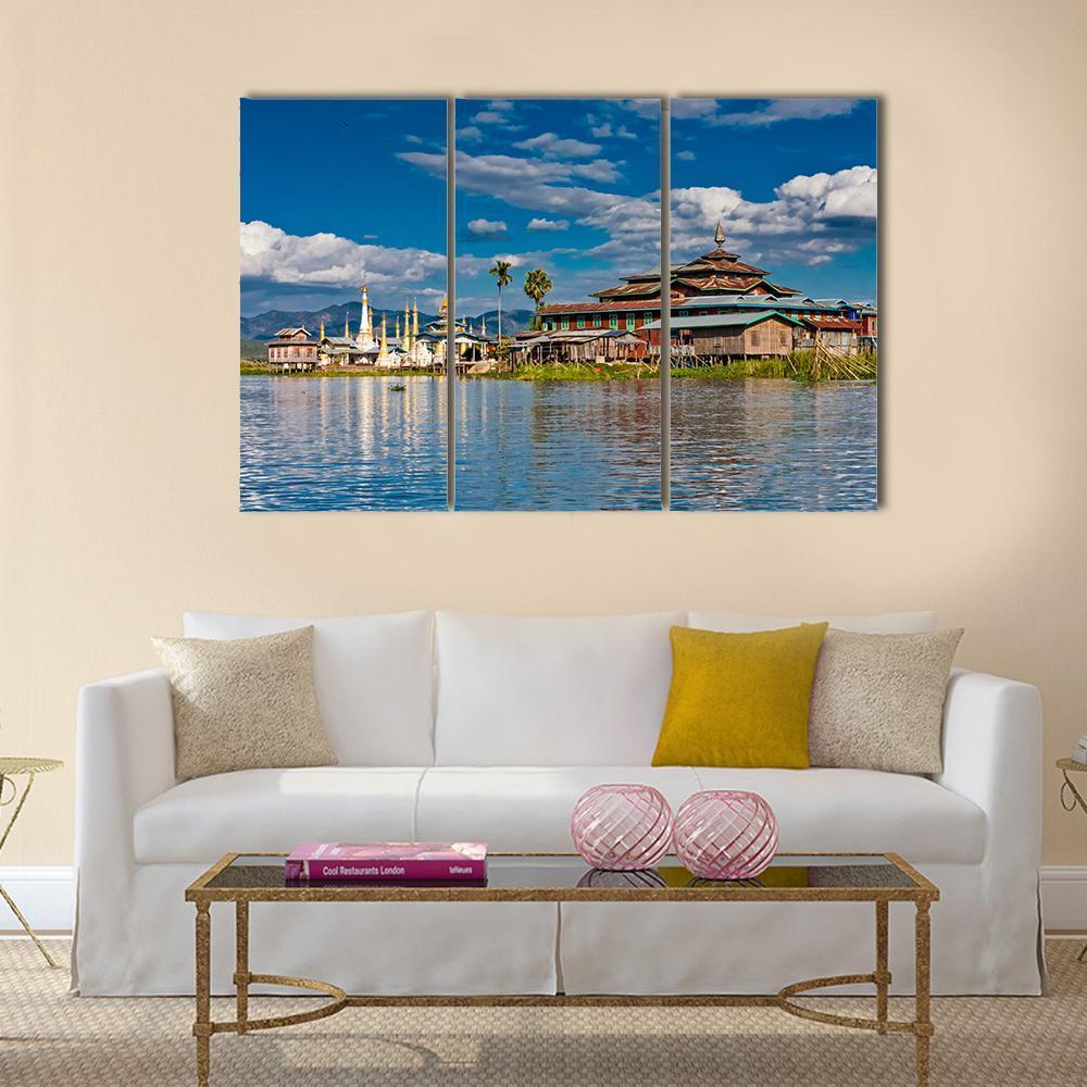 Buddhist Monastery Canvas Wall Art-1 Piece-Gallery Wrap-48" x 32"-Tiaracle