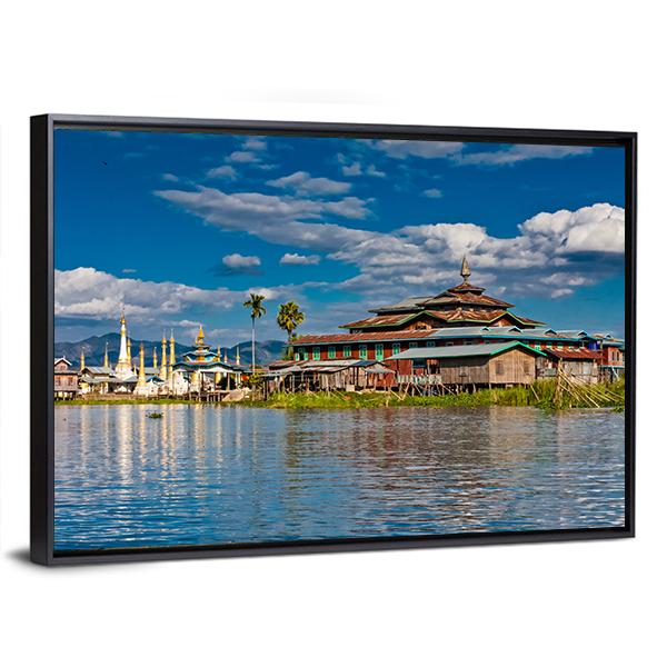 Buddhist Monastery Canvas Wall Art-3 Horizontal-Gallery Wrap-25" x 16"-Tiaracle