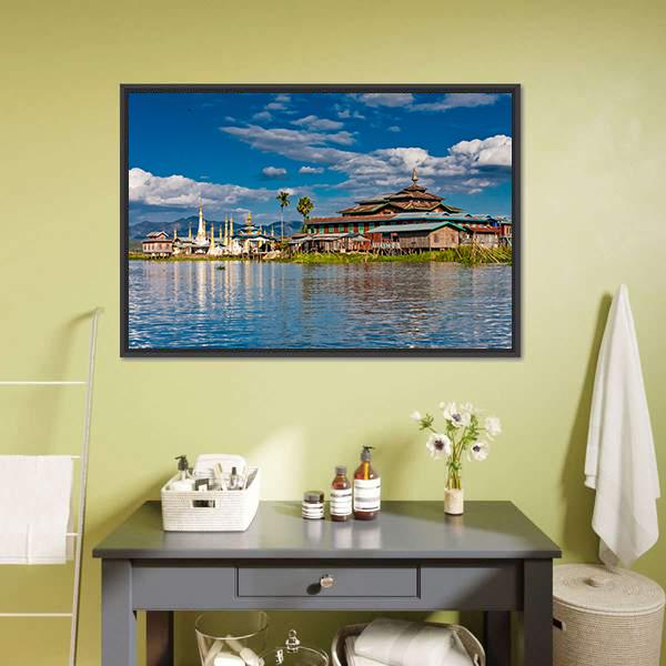 Buddhist Monastery Canvas Wall Art-3 Horizontal-Gallery Wrap-25&quot; x 16&quot;-Tiaracle