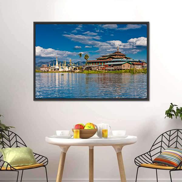 Buddhist Monastery Canvas Wall Art-3 Horizontal-Gallery Wrap-25" x 16"-Tiaracle