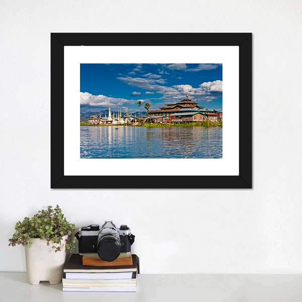 Buddhist Monastery Canvas Wall Art-1 Piece-Framed Print-20" x 16"-Tiaracle