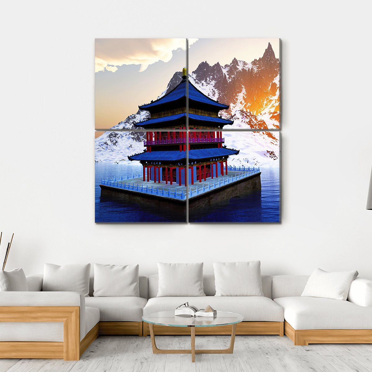 Buddhist Shrine In Bhutan Canvas Wall Art-4 Square-Gallery Wrap-17" x 17"-Tiaracle