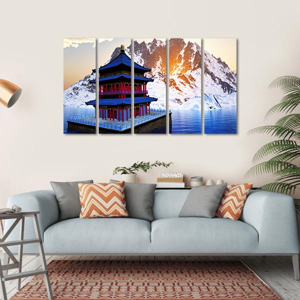 Buddhist Shrine In Bhutan Canvas Wall Art-5 Horizontal-Gallery Wrap-22" x 12"-Tiaracle