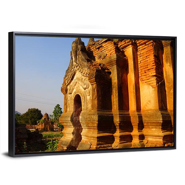 Buddhist Stupa Myanmar Canvas Wall Art-3 Horizontal-Gallery Wrap-25" x 16"-Tiaracle