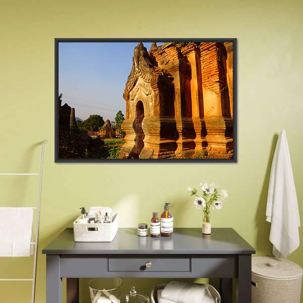 Buddhist Stupa Myanmar Canvas Wall Art-3 Horizontal-Gallery Wrap-25" x 16"-Tiaracle