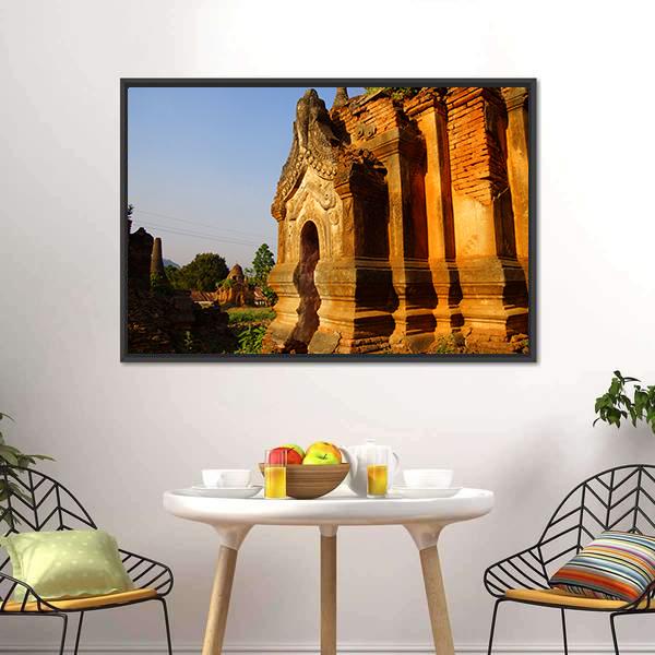 Buddhist Stupa Myanmar Canvas Wall Art-3 Horizontal-Gallery Wrap-25" x 16"-Tiaracle