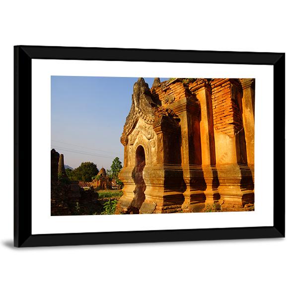Buddhist Stupa Myanmar Canvas Wall Art-3 Horizontal-Gallery Wrap-25" x 16"-Tiaracle