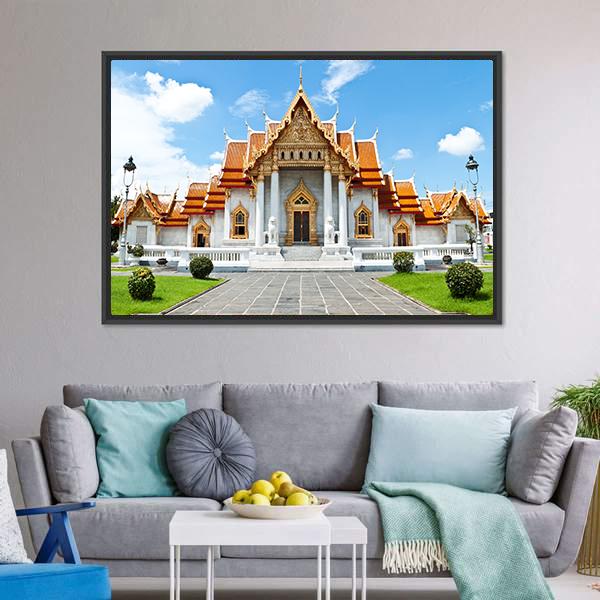 Buddhist Temple Thailand Canvas Wall Art-1 Piece-Floating Frame-24" x 16"-Tiaracle
