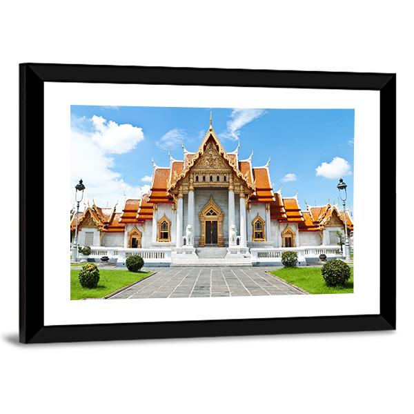 Buddhist Temple Thailand Canvas Wall Art-5 Horizontal-Gallery Wrap-22" x 12"-Tiaracle