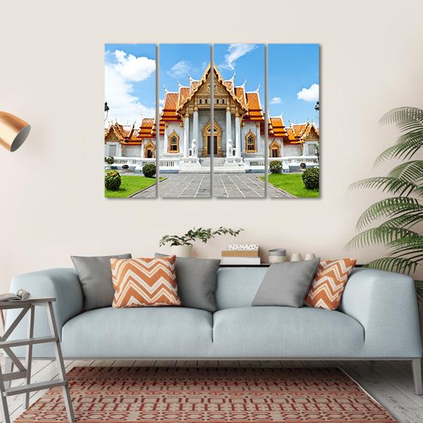 Buddhist Temple Thailand Canvas Wall Art-4 Horizontal-Gallery Wrap-34" x 24"-Tiaracle