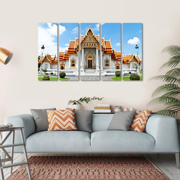 Buddhist Temple Thailand Canvas Wall Art-5 Horizontal-Gallery Wrap-22" x 12"-Tiaracle