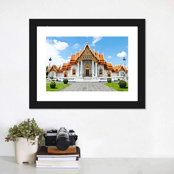 Buddhist Temple Thailand Canvas Wall Art-1 Piece-Framed Print-20" x 16"-Tiaracle