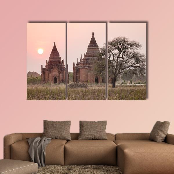 Buddhist Temples Myanmar Canvas Wall Art-3 Horizontal-Gallery Wrap-37" x 24"-Tiaracle
