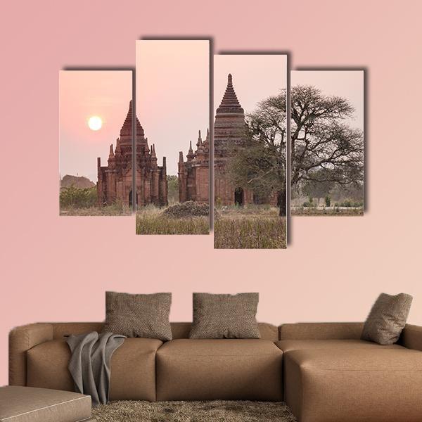 Buddhist Temples Myanmar Canvas Wall Art-4 Pop-Gallery Wrap-50" x 32"-Tiaracle