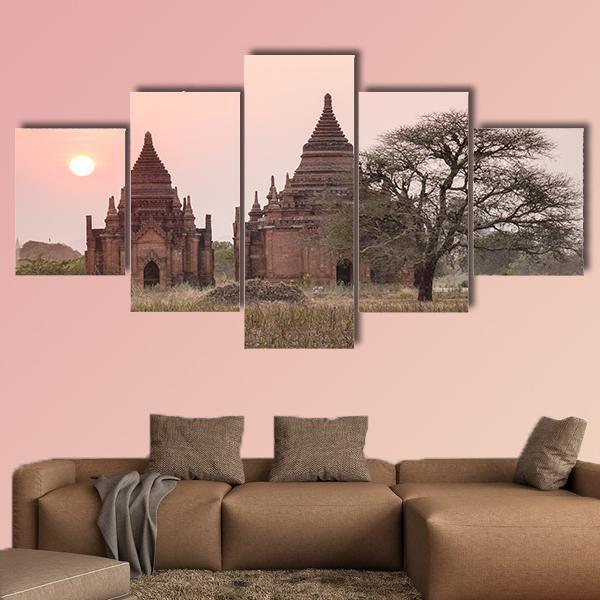Buddhist Temples Myanmar Canvas Wall Art-5 Star-Gallery Wrap-62" x 32"-Tiaracle