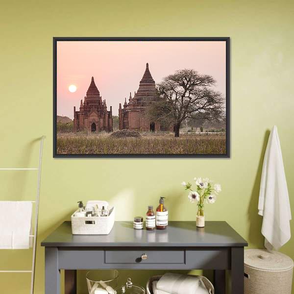 Buddhist Temples Myanmar Canvas Wall Art-3 Horizontal-Gallery Wrap-25" x 16"-Tiaracle