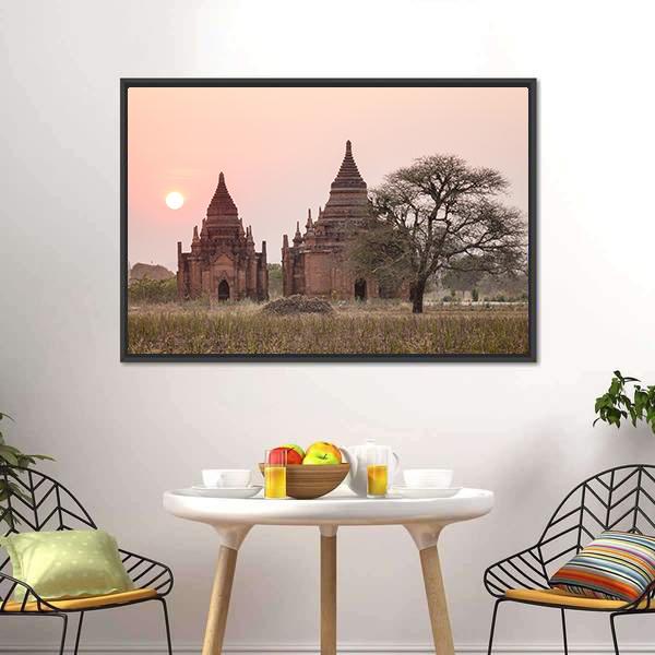 Buddhist Temples Myanmar Canvas Wall Art-3 Horizontal-Gallery Wrap-25" x 16"-Tiaracle