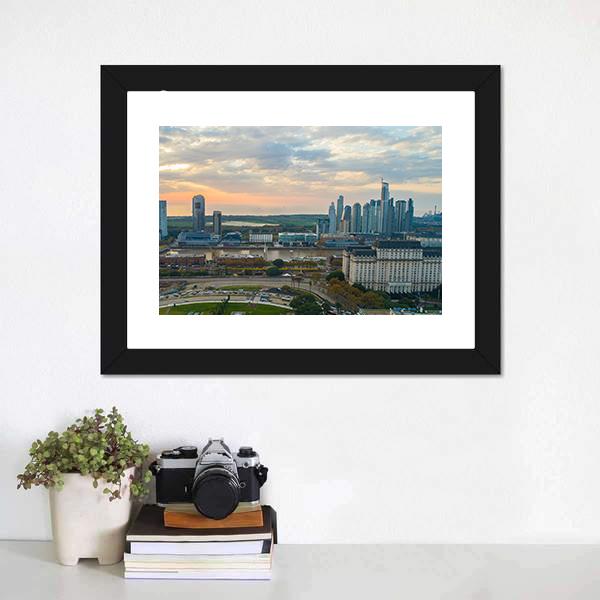 Buenos Aires Cityscape Canvas Wall Art-1 Piece-Framed Print-20" x 16"-Tiaracle