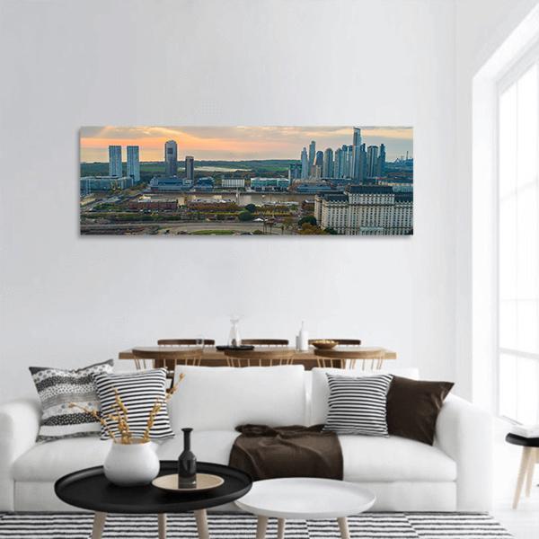 Buenos Aires Cityscape Panoramic Canvas Wall Art-1 Piece-36" x 12"-Tiaracle
