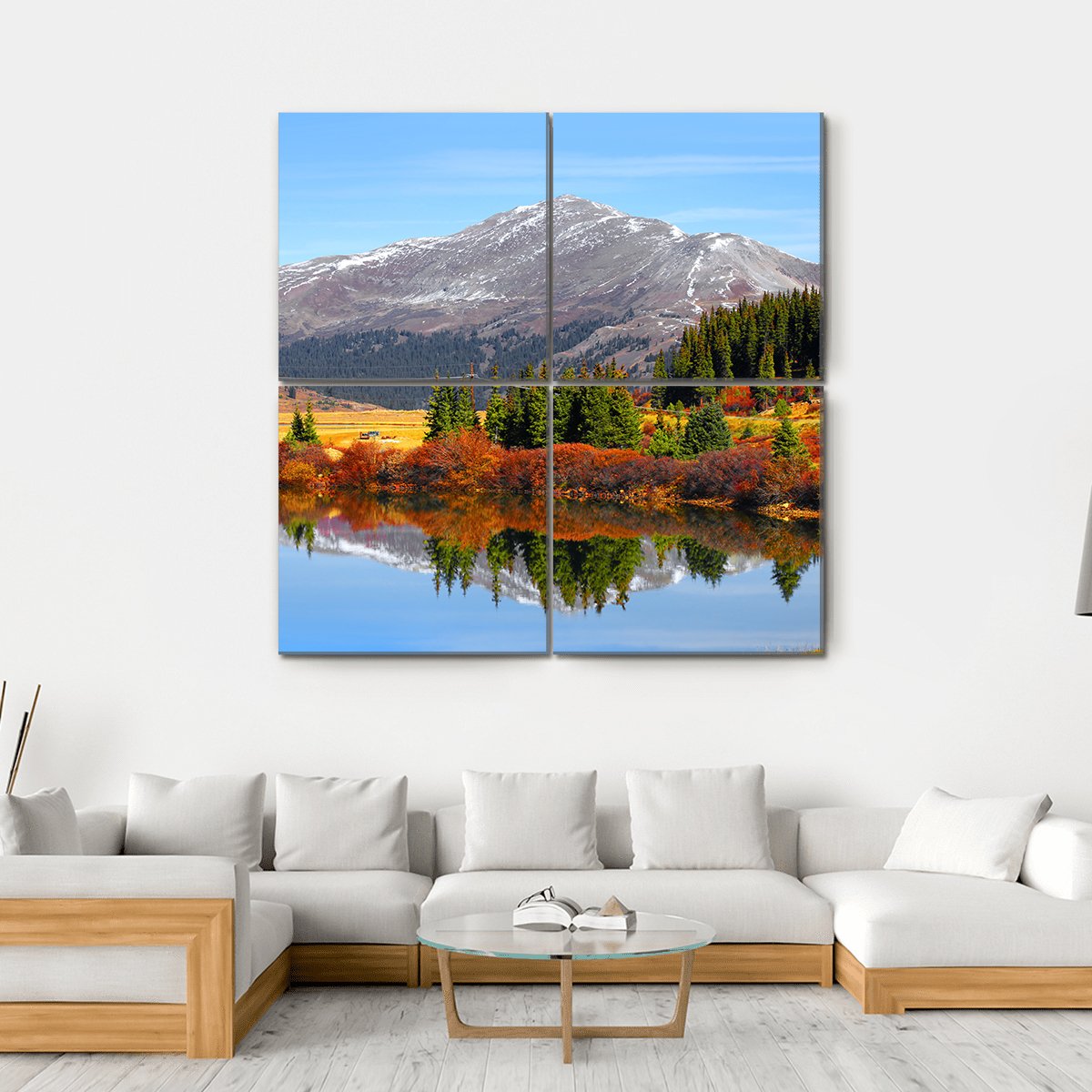 Buffehr Lake In Autumn Canvas Wall Art-4 Square-Gallery Wrap-17" x 17"-Tiaracle