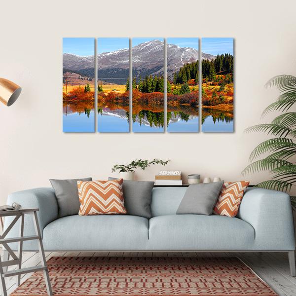 Buffehr Lake In Autumn Canvas Wall Art-5 Horizontal-Gallery Wrap-22" x 12"-Tiaracle