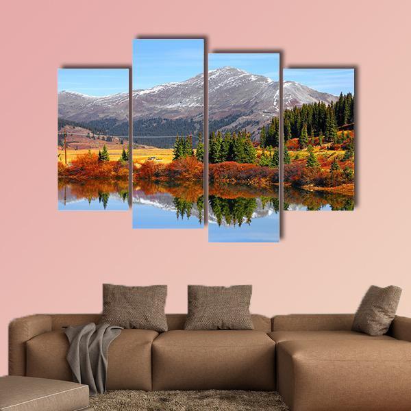 Buffehr Lake In Autumn Canvas Wall Art-4 Pop-Gallery Wrap-50" x 32"-Tiaracle
