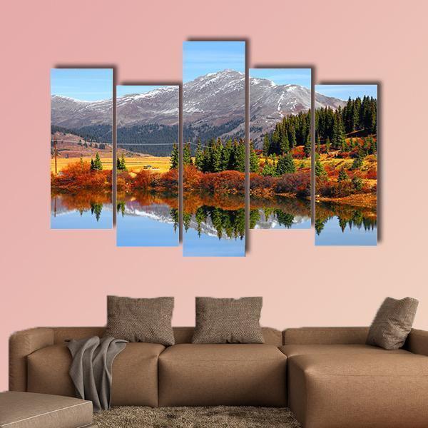 Buffehr Lake In Autumn Canvas Wall Art-5 Pop-Gallery Wrap-47" x 32"-Tiaracle