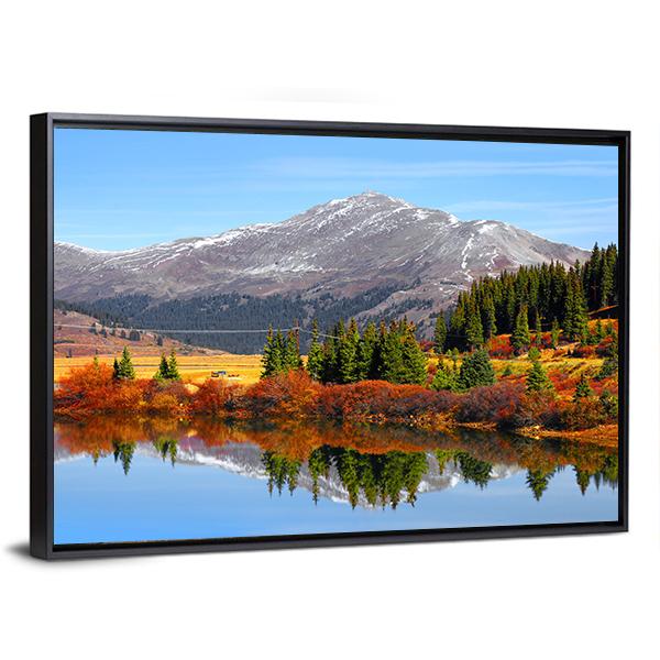 Buffehr Lake In Autumn Canvas Wall Art-3 Horizontal-Gallery Wrap-25" x 16"-Tiaracle