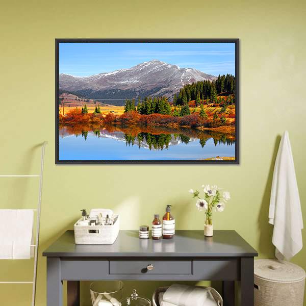 Buffehr Lake In Autumn Canvas Wall Art-3 Horizontal-Gallery Wrap-25" x 16"-Tiaracle
