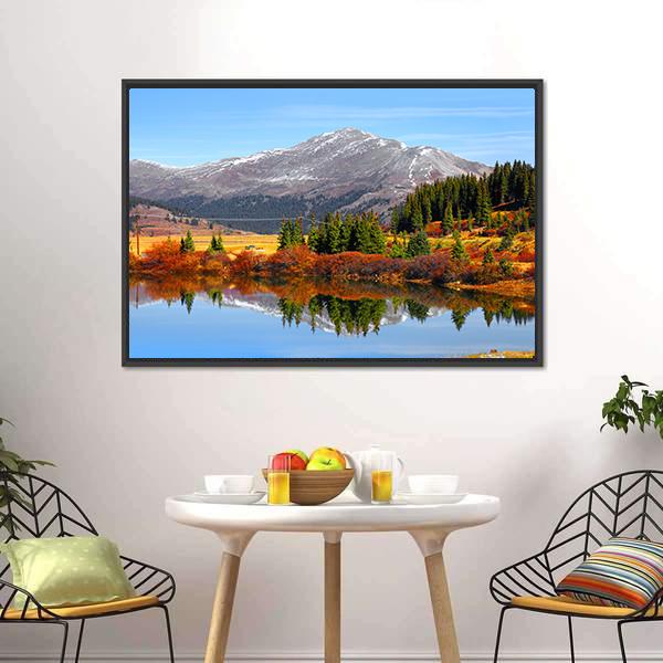 Buffehr Lake In Autumn Canvas Wall Art-3 Horizontal-Gallery Wrap-25" x 16"-Tiaracle