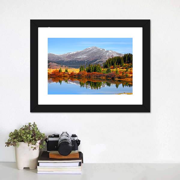 Buffehr Lake In Autumn Canvas Wall Art-1 Piece-Framed Print-20" x 16"-Tiaracle