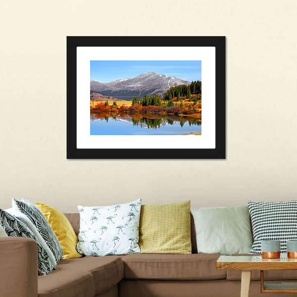 Buffehr Lake In Autumn Canvas Wall Art-3 Horizontal-Gallery Wrap-25" x 16"-Tiaracle
