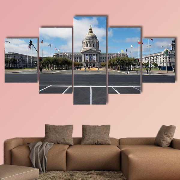 City Hall San Francisco Canvas Wall Art-5 Star-Gallery Wrap-62" x 32"-Tiaracle