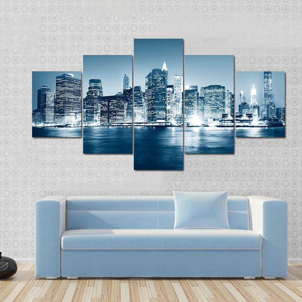 Building Skyscraper NY Canvas Wall Art-5 Star-Gallery Wrap-62" x 32"-Tiaracle