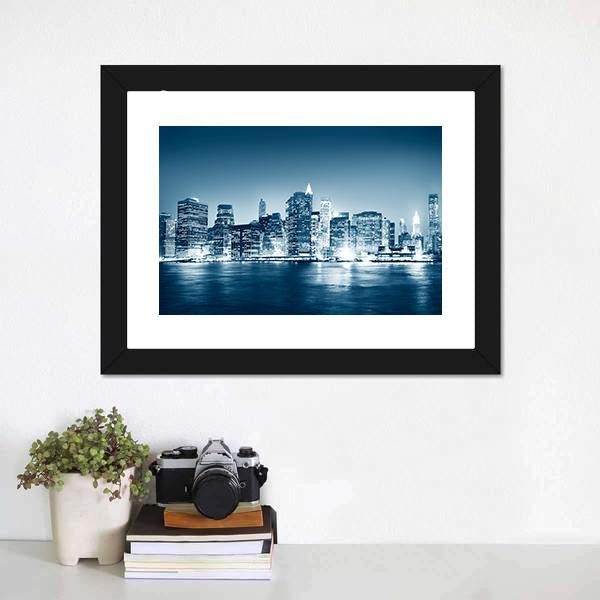 Building Skyscraper NY Canvas Wall Art-1 Piece-Framed Print-20" x 16"-Tiaracle