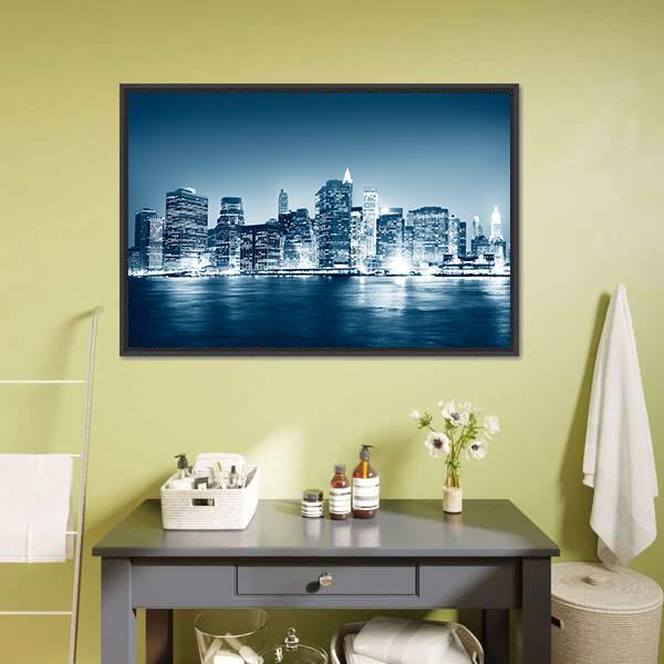 Building Skyscraper NY Panoramic Canvas Wall Art-1 Piece-36" x 12"-Tiaracle