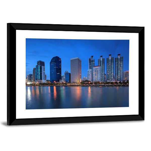 Buildings In Bangkok Downtown Panoramic Canvas Wall Art-1 Piece-36" x 12"-Tiaracle