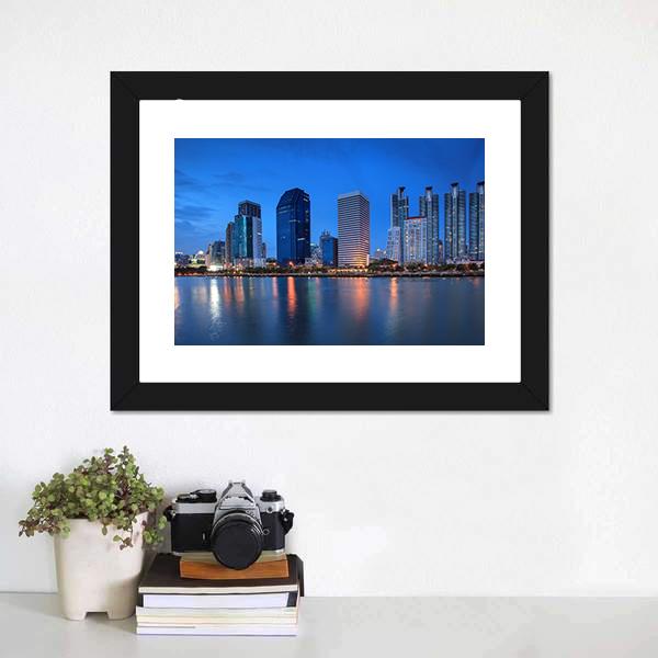 Buildings In Bangkok Downtown Panoramic Canvas Wall Art-1 Piece-36" x 12"-Tiaracle