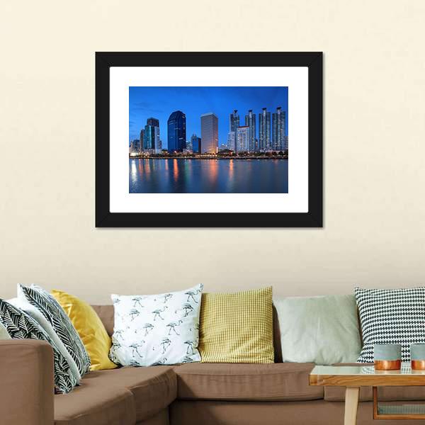 Buildings In Bangkok Downtown Panoramic Canvas Wall Art-1 Piece-36" x 12"-Tiaracle