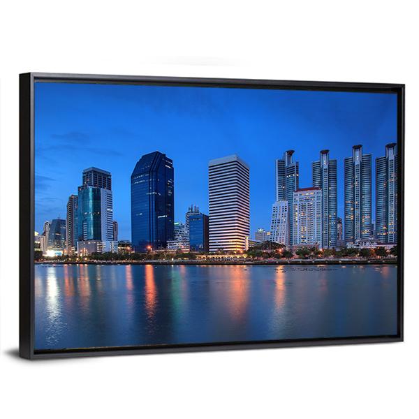 Buildings In Bangkok Downtown Panoramic Canvas Wall Art-1 Piece-36" x 12"-Tiaracle